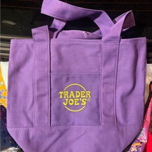 Trader Joe's Purple canvas Tote Bag